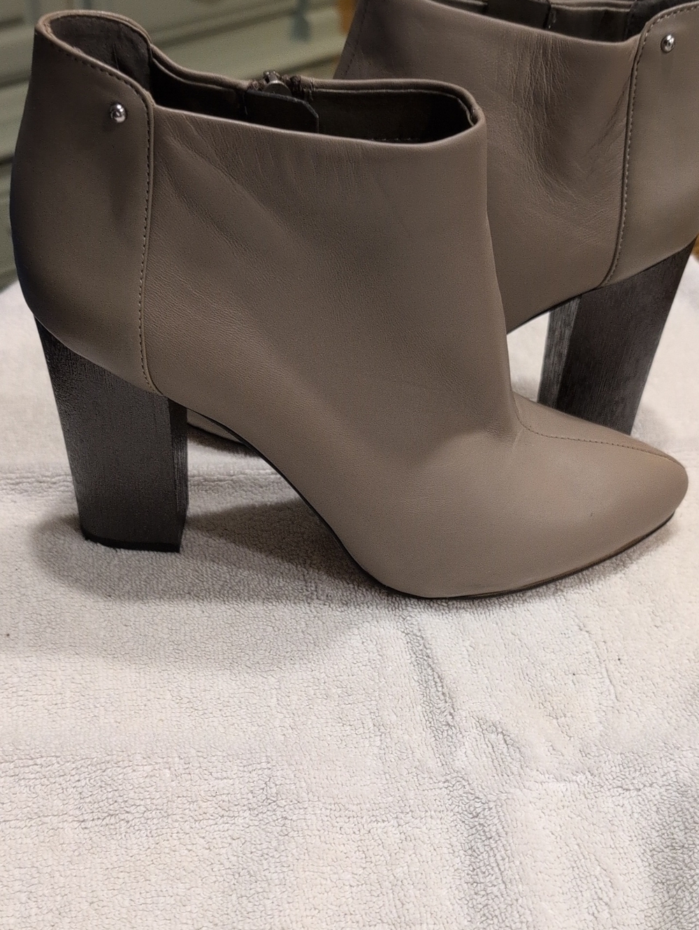 Circus by Sam Edelman Taupe Block Heel Ankle Booties